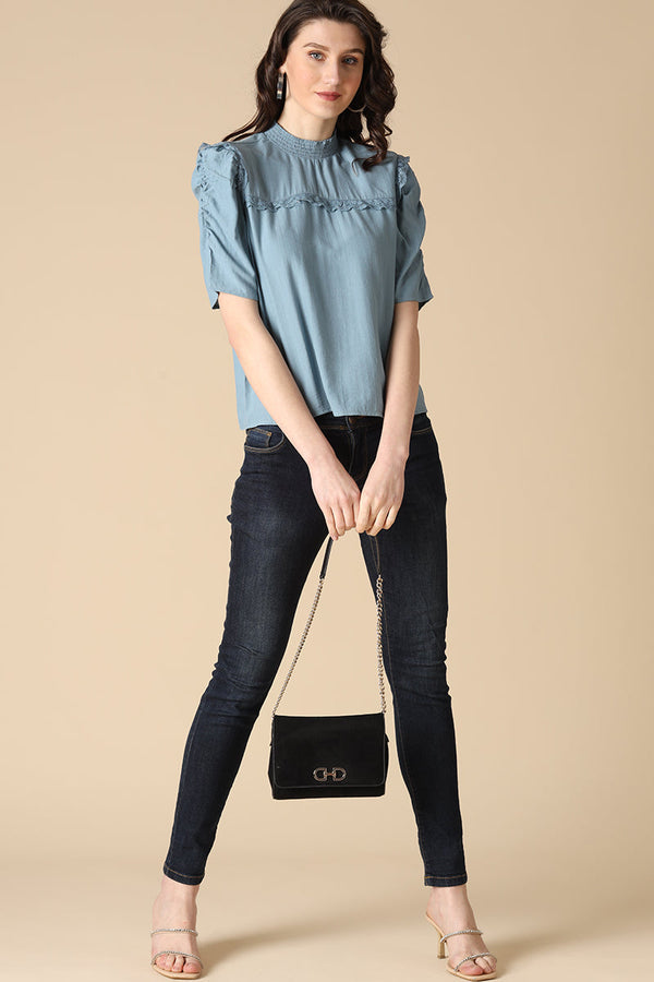 Gipsy Gipsy Sage Fashion Poly Crepe Blouse Sage