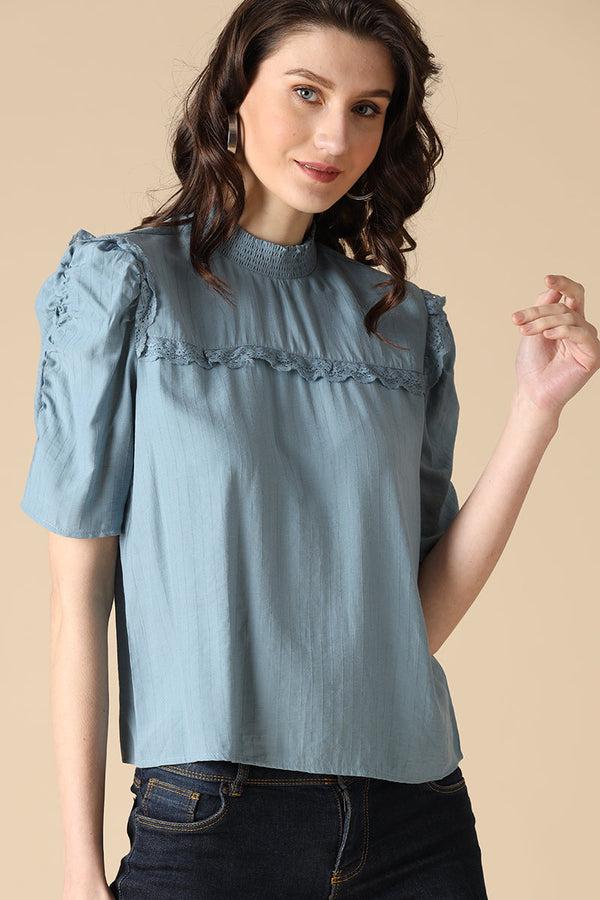 gipsy Gipsy Sage Fashion Poly Crepe Blouse Sage