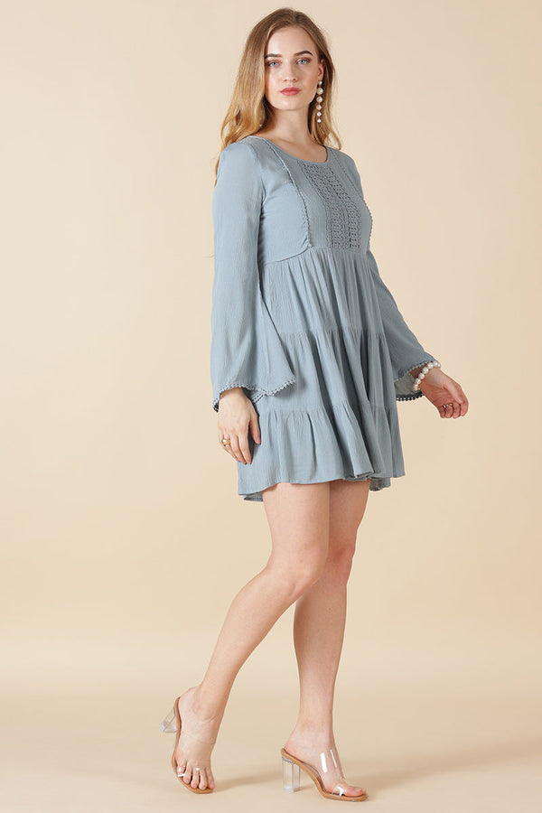 Gipsy Gipsy Sage Poly Crepe Dress Sage