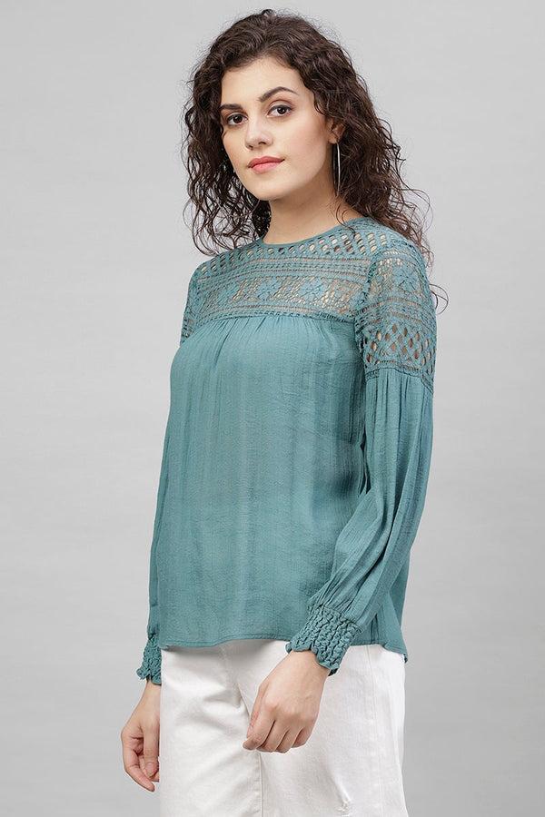 Gipsy Gipsy Sage Polyster Top Navy Blue