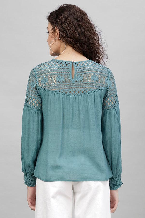 Gipsy Gipsy Sage Polyster Top Navy Blue