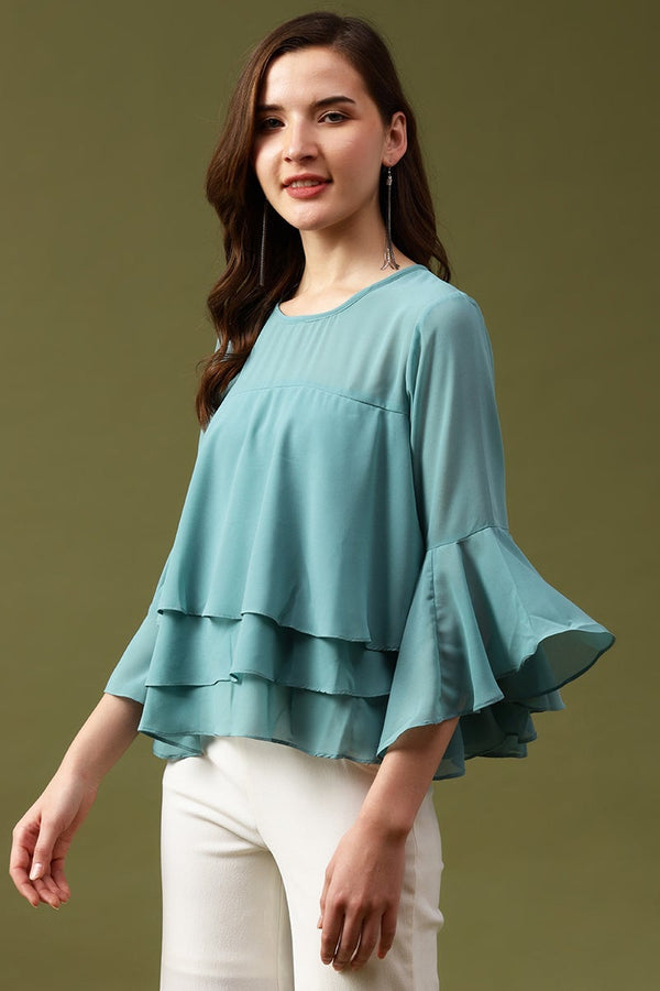 Gipsy Gipsy Sage Solid Georgottee Top Sage