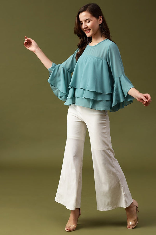 Gipsy Gipsy Sage Solid Georgottee Top Sage