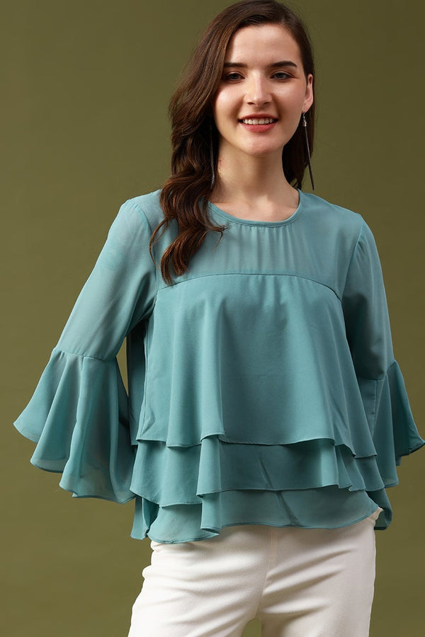 gipsy Gipsy Sage Solid Georgottee Top Sage