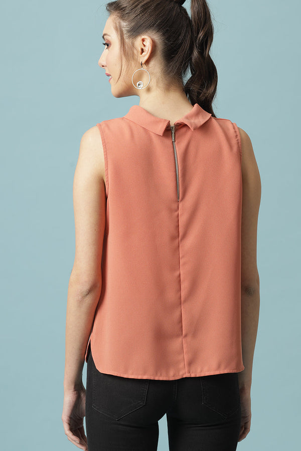 Gipsy Gipsy Salmon Pink Poleyster Blouse
