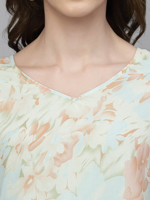 Gipsy Gipsy Sea Blue Georgette Blouse Sea Blue