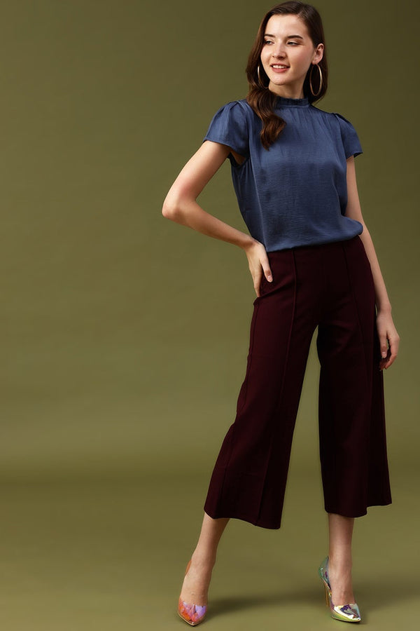 Gipsy Gipsy Steel Blue Solid Satin Top Steel Blue