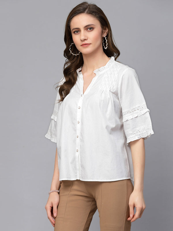 Gipsy Gipsy White Cotton Blouse White