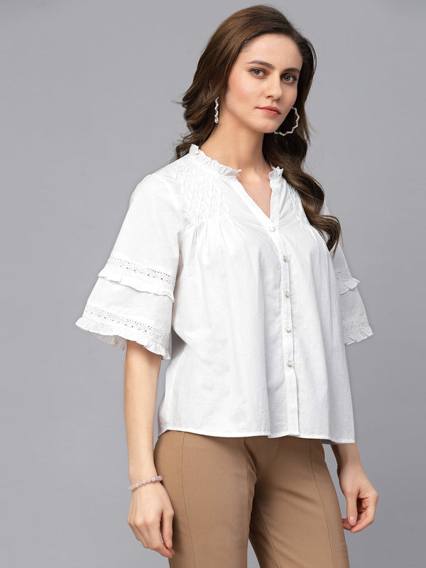 Gipsy Gipsy White Cotton Blouse White