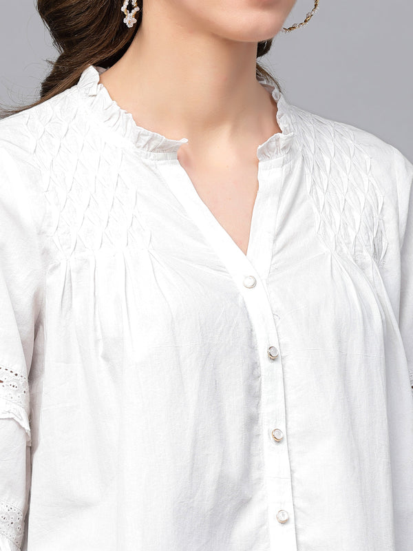 Gipsy Gipsy White Cotton Blouse White