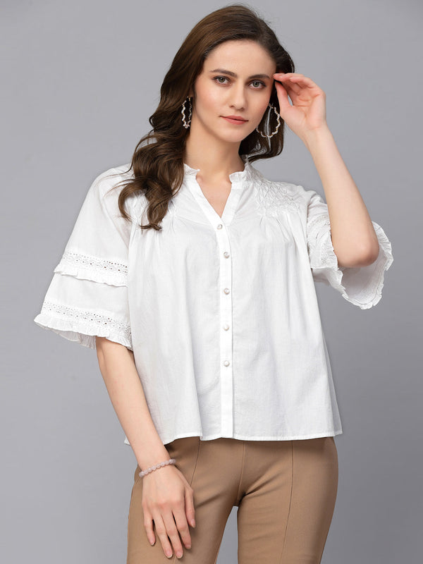 gipsy Gipsy White Cotton Blouse White