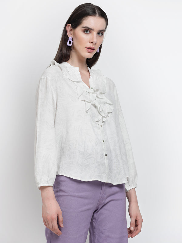 Gipsy Gipsy White Cotton Print Tunic White