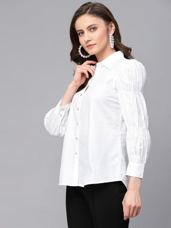 Gipsy Gipsy White Cotton Shirt White
