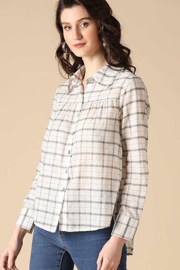 Gipsy Gipsy White Fashion Cotton Shirt White