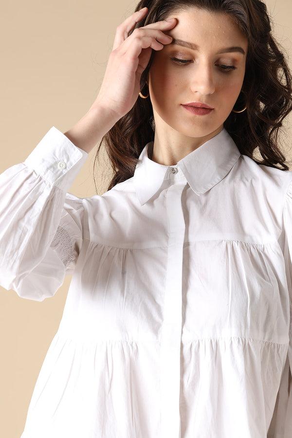 Gipsy Gipsy White Fashion Cotton Shirt White