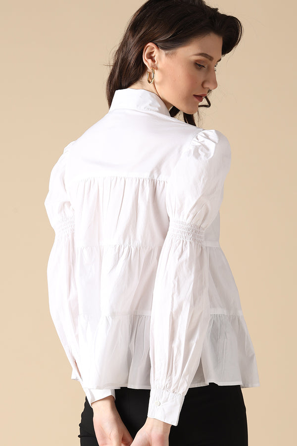 Gipsy Gipsy White Fashion Cotton Shirt White