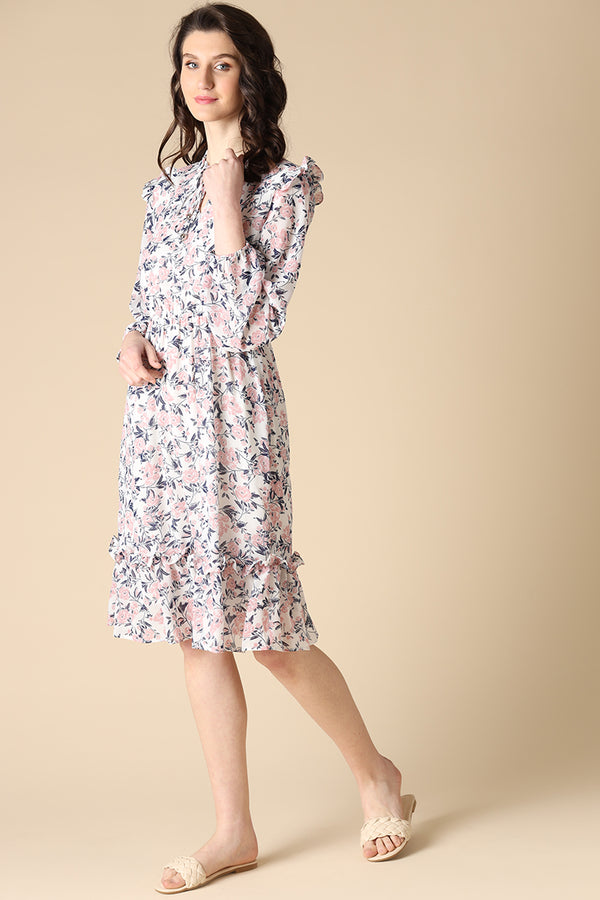 Gipsy Gipsy White Fashion Georgette Dress White