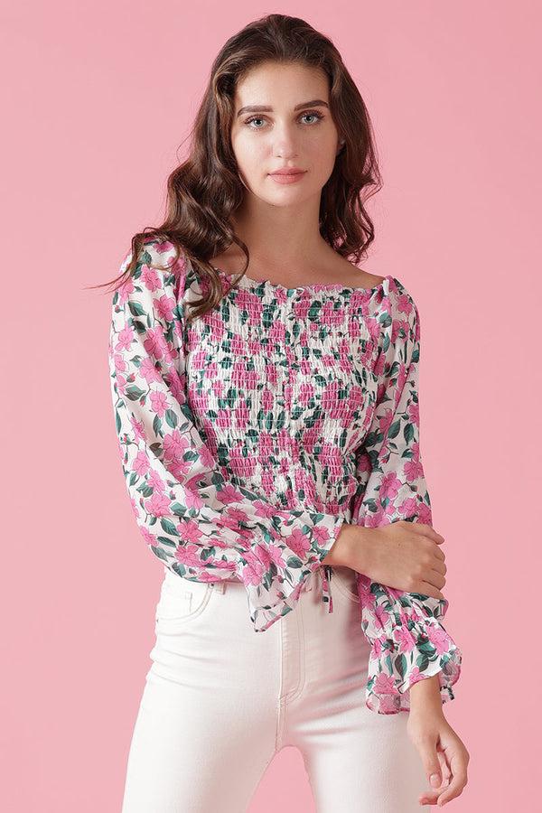 gipsy Gipsy White Georgette Crop White