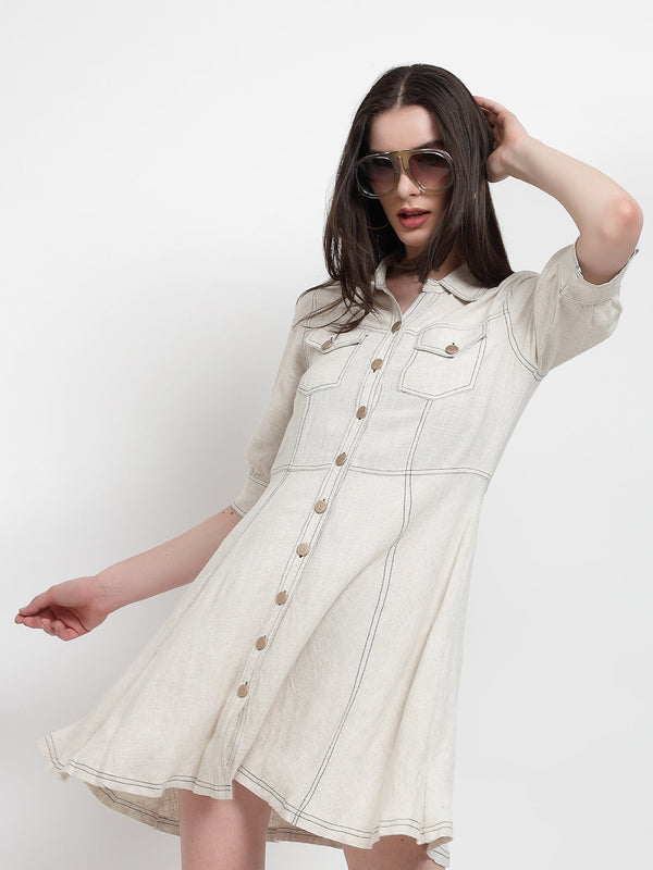 Gipsy Gipsy White Linen Dress White
