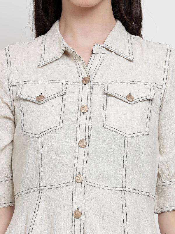 Gipsy Gipsy White Linen Dress White