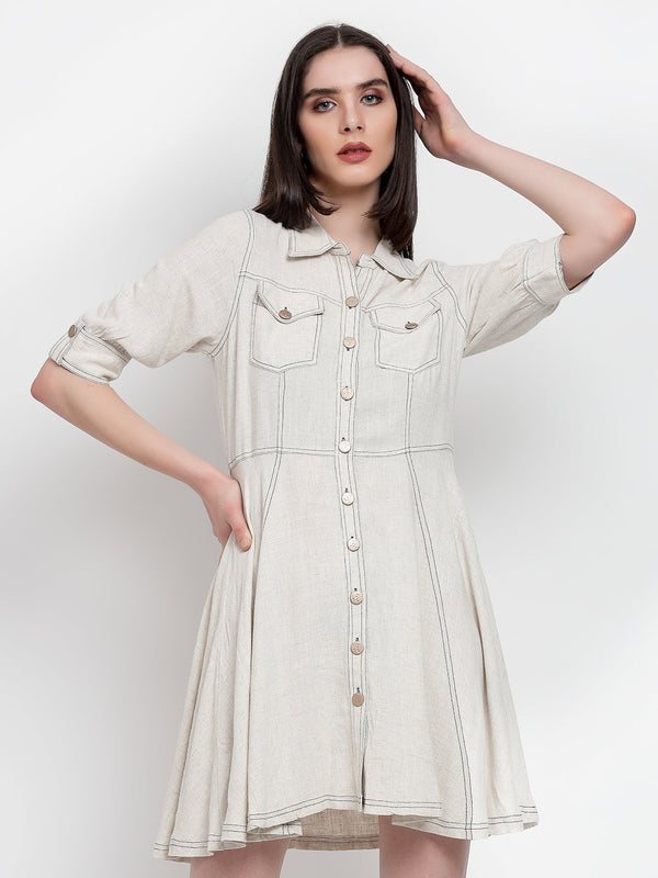 gipsy Gipsy White Linen Dress White