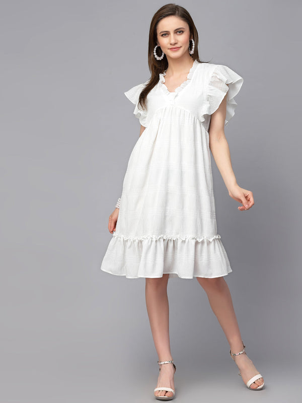 gipsy Gipsy White Polyster Dress White