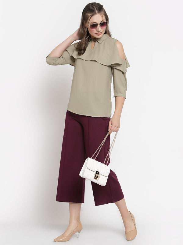 gipsy Gipsy Wine Casual NR Knit Culottes Wine