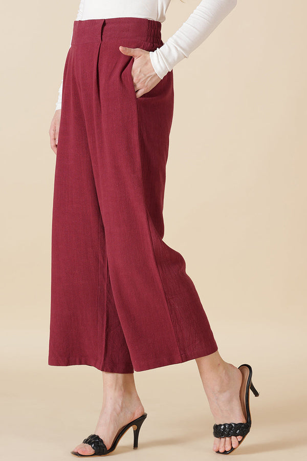 Gipsy Gipsy Wine Cotton Ladies Pant Wine