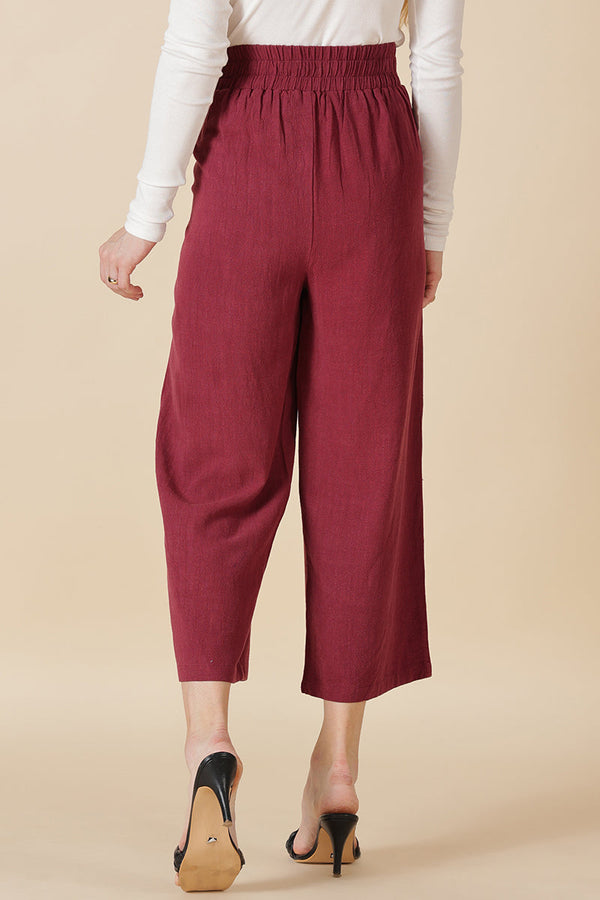 Gipsy Gipsy Wine Cotton Ladies Pant Wine