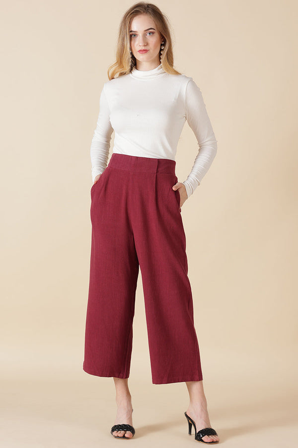 Gipsy Gipsy Wine Cotton Ladies Pant Wine
