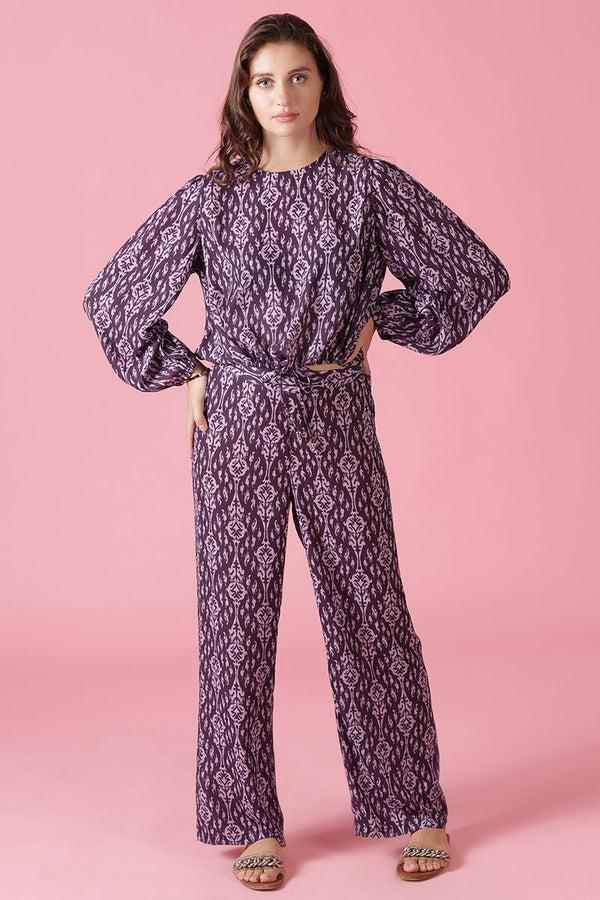 Gipsy Gipsy Wine Georgette Co-Ord Top Wine