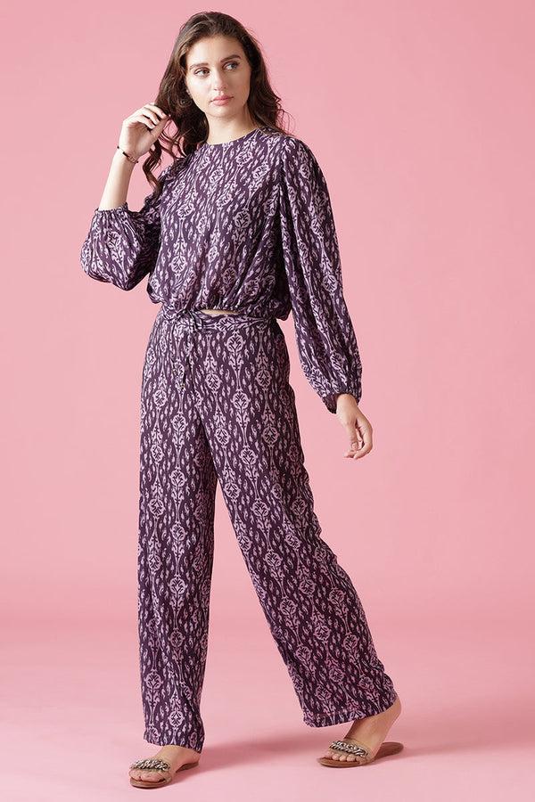 Gipsy Gipsy Wine Georgette Co-Ord Top Wine