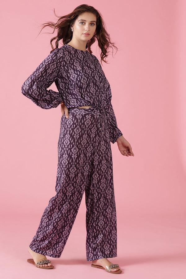 Gipsy Gipsy Wine Georgette Co-Ord Top Wine