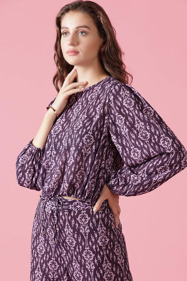 gipsy Gipsy Wine Georgette Co-Ord Top Wine