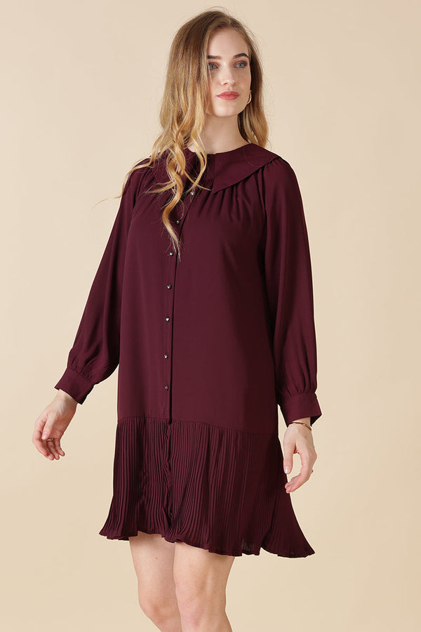 Gipsy Gipsy Wine Georgette Dress Wine