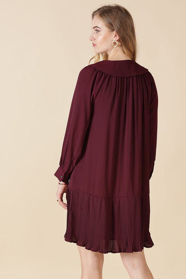 Gipsy Gipsy Wine Georgette Dress Wine