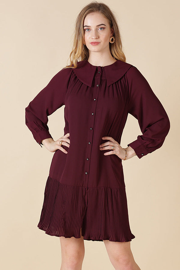 gipsy Gipsy Wine Georgette Dress Wine