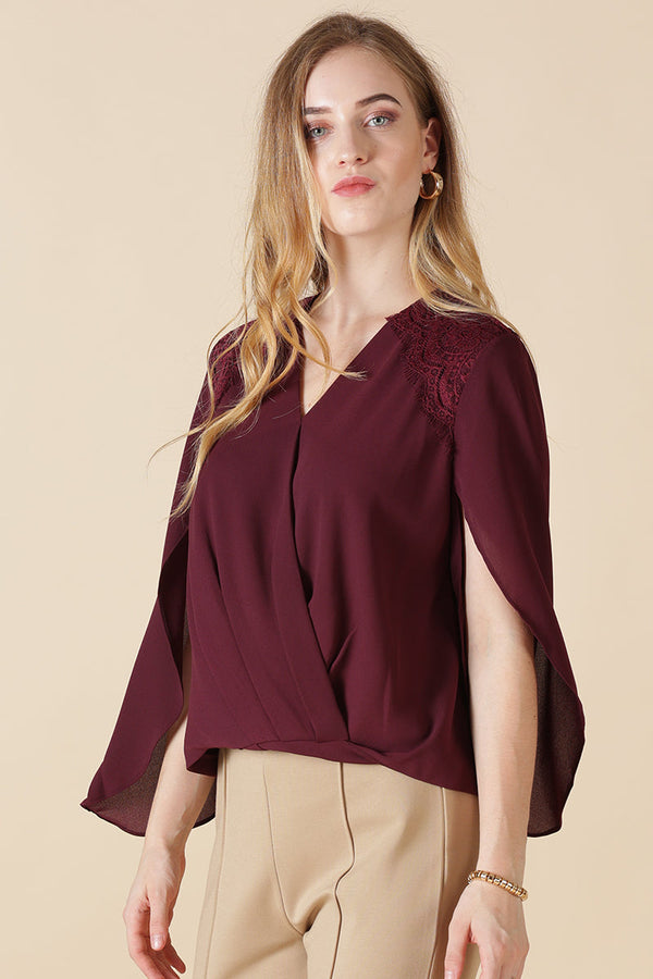 Gipsy Gipsy Wine Polyester Blouse Wine