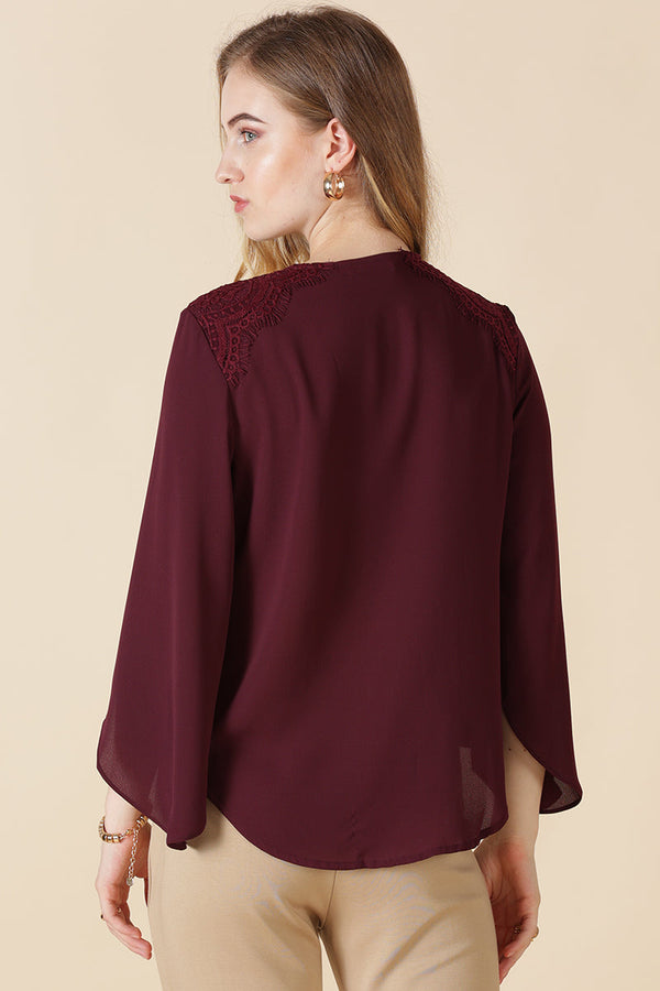 Gipsy Gipsy Wine Polyester Blouse Wine