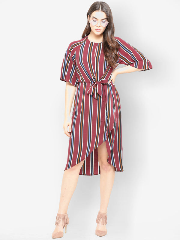 gipsy Gipsy Wine Synthetics Dress