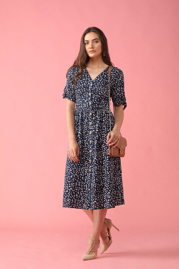 Gipsy Gipsy Women Navy V-Neck Dress Navy