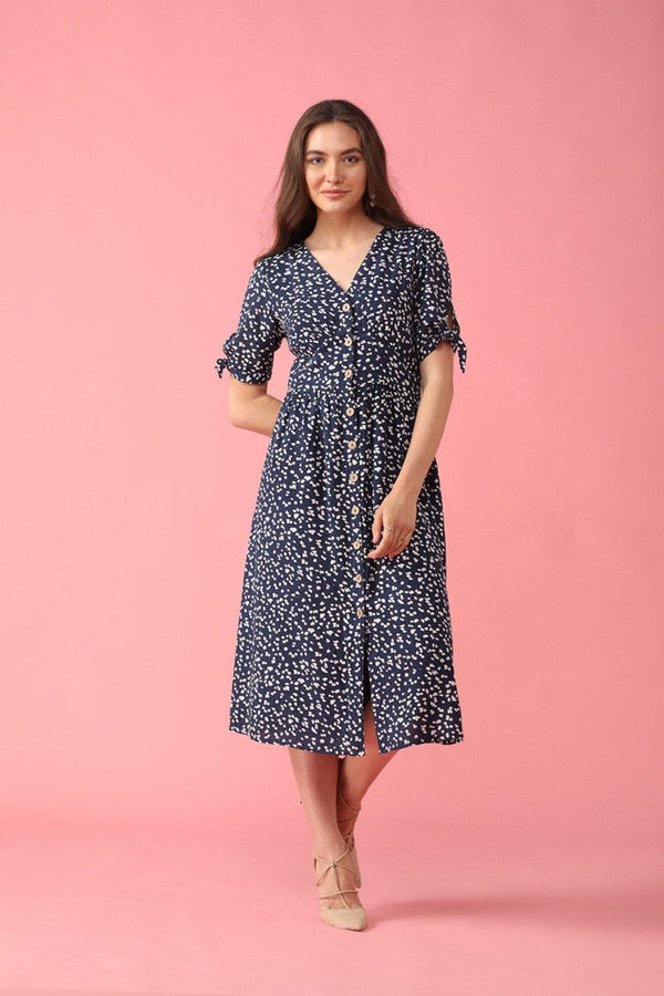 gipsy Gipsy Women Navy V-Neck Dress Navy