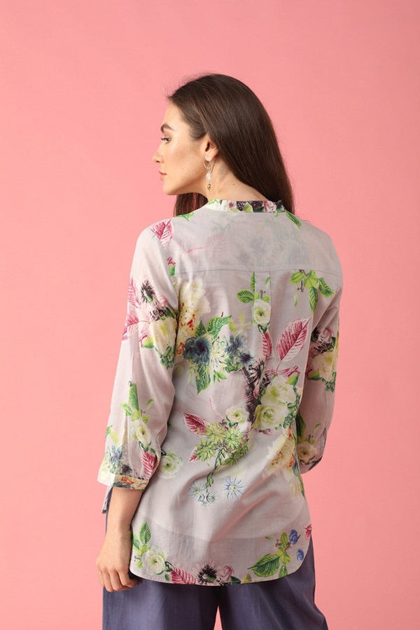 Gipsy Gipsy Women Polyester V-Neck Grey Tunic Grey