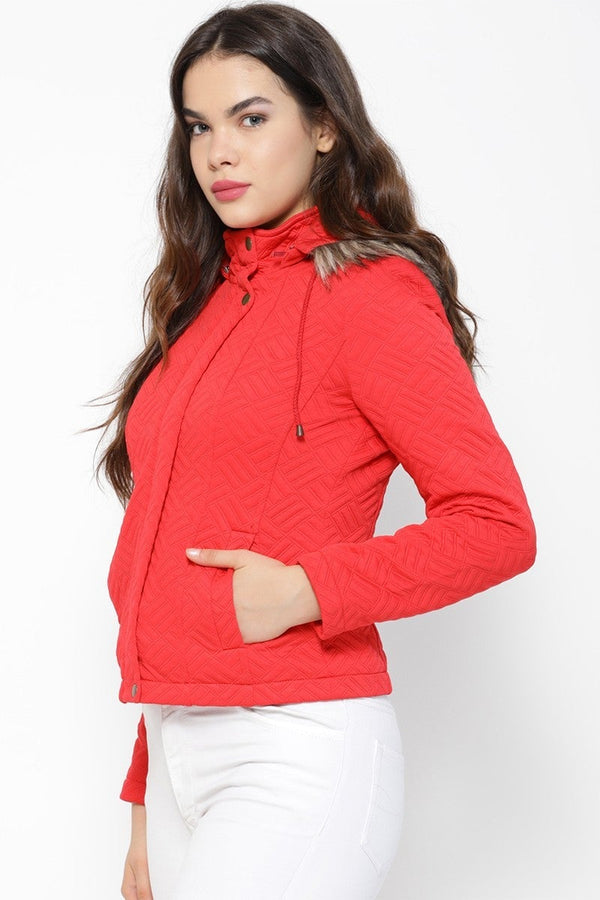 Gipsy Gipsy Women Red Hooded Ladies Jackets Red