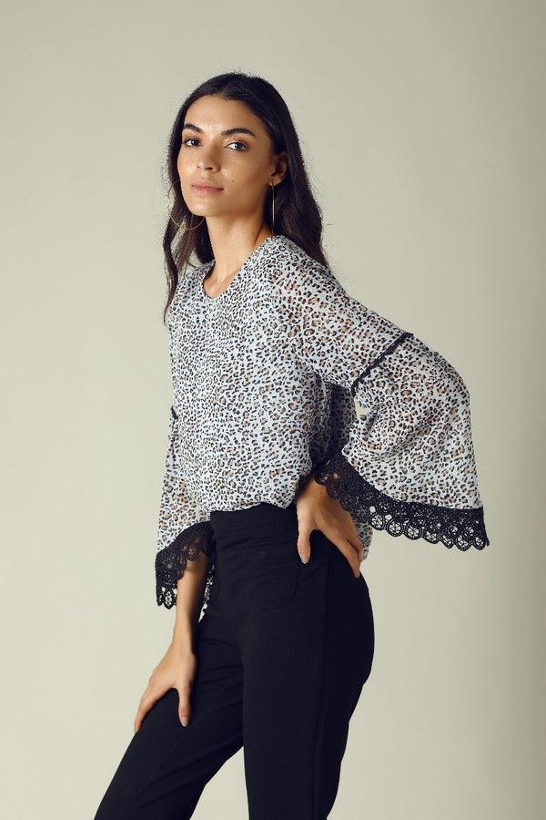 Gipsy GIPSY Womens Round Neck Printed Tunic Blue