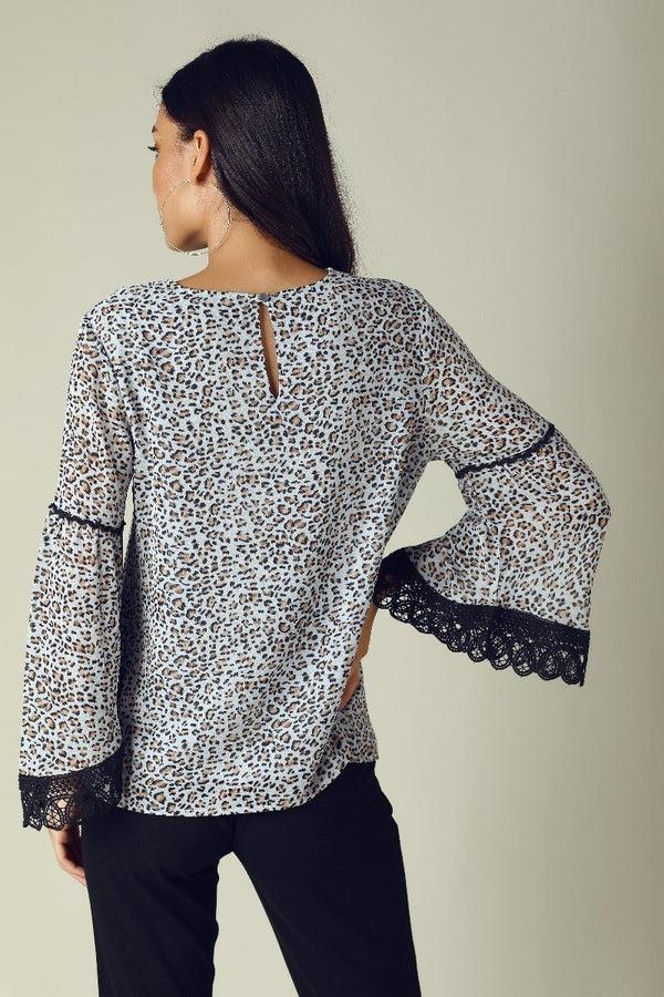 Gipsy GIPSY Womens Round Neck Printed Tunic Blue