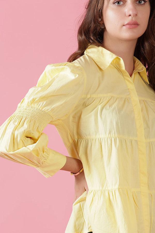 Gipsy Gipsy Yellow Cotton Shirt Yellow
