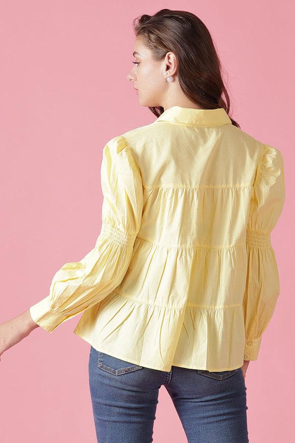 Gipsy Gipsy Yellow Cotton Shirt Yellow
