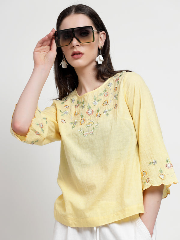 Gipsy Gipsy Yellow Cotton Tunic Yellow