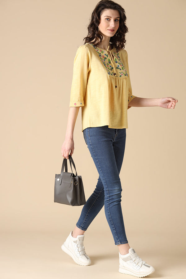 Gipsy Gipsy Yellow Fashion Cotton Tunic Yellow